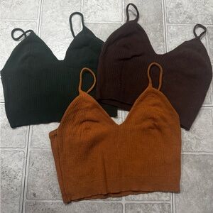 Ribbed Knit Bralette Set of 4